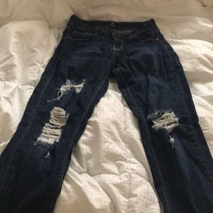 Dark wash ripped jeans